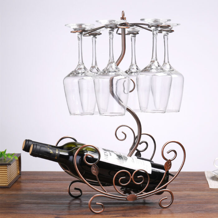 Casier à vin de style européen en fer forgé