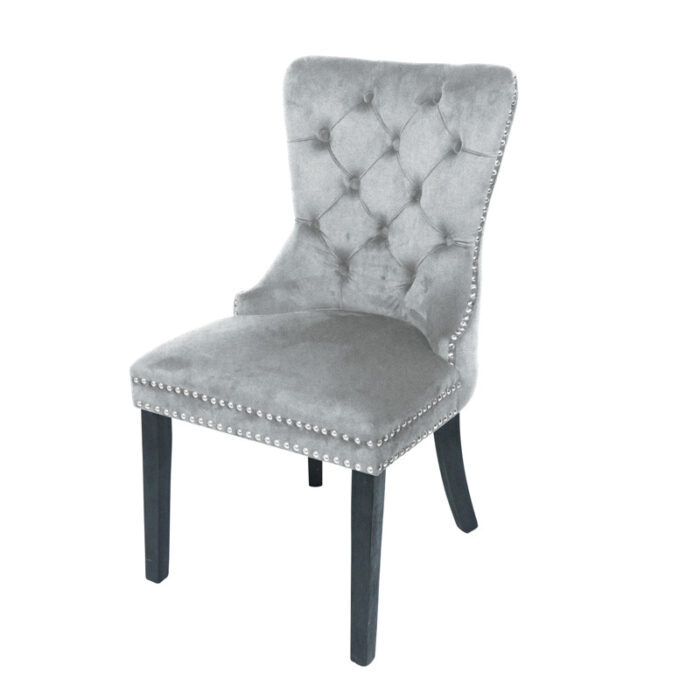 Chaise de salle à manger légère en tissu et acier inoxydable - Image 2