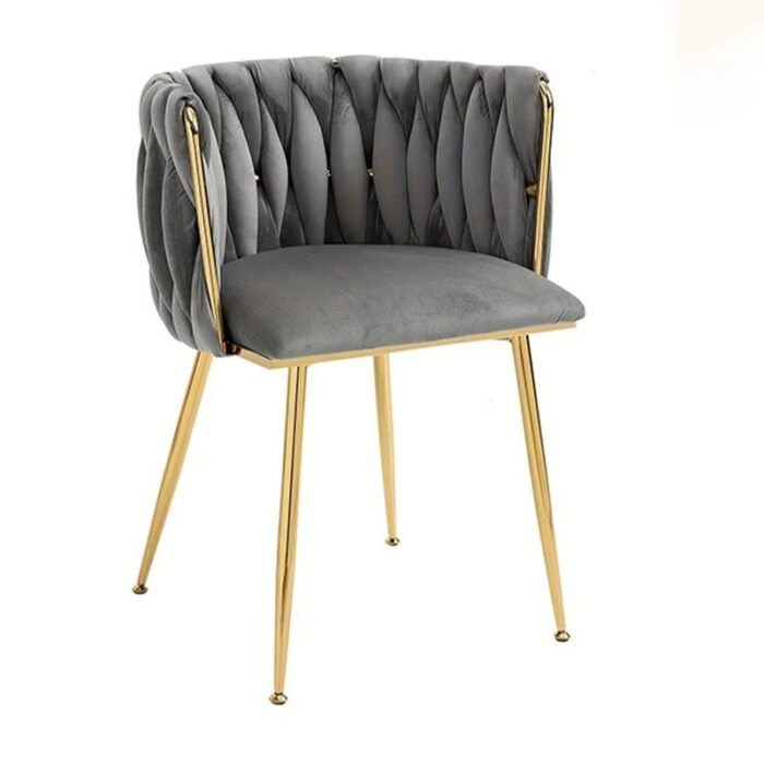 Chaise en tissu de velours avec pieds en inox - Image 2