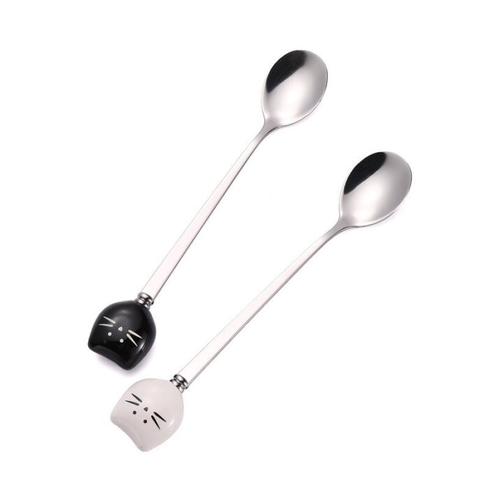 Cuillère créative en céramique et acier inoxydable - Image 5