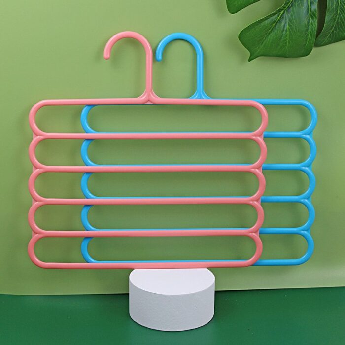 Porte-pantalon multifonctionnel à cinq couches en plastique - Image 3