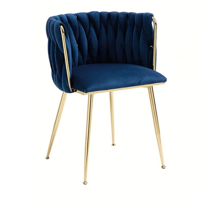 Chaise en tissu de velours avec pieds en inox - Image 4