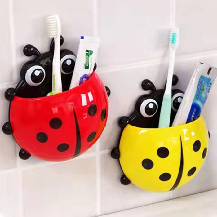 Support à brosses à dents coccinelle avec ventouse puissante - Image 4