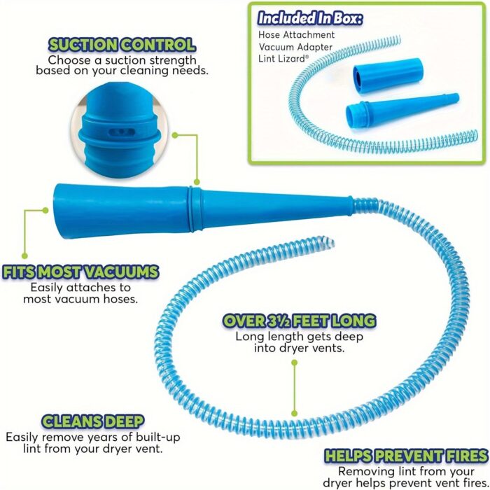 Kit de nettoyage pour conduit de machine à laver, avec embout d'aspirateur flexible - Image 4