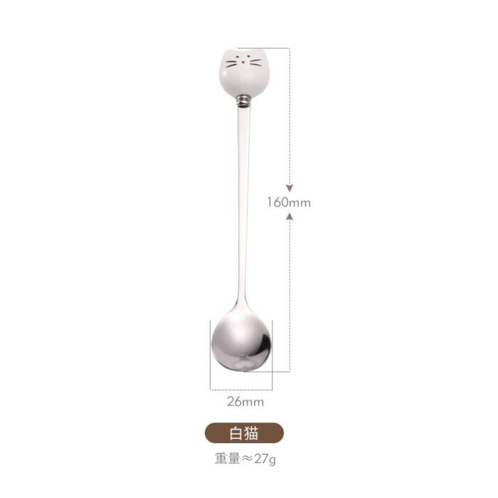 Cuillère créative en céramique et acier inoxydable - Image 3