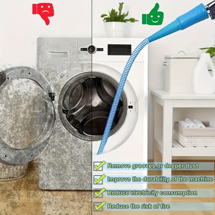 Kit de nettoyage pour conduit de machine à laver, avec embout d'aspirateur flexible - Image 2