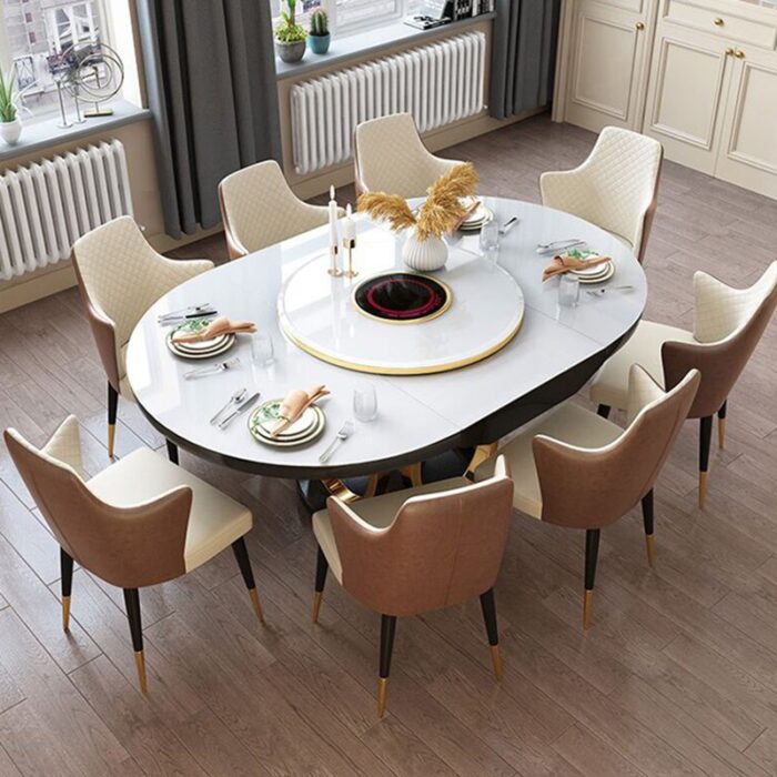 Table Rond mobilier multifonctionnel avec plateau tournant - Image 3