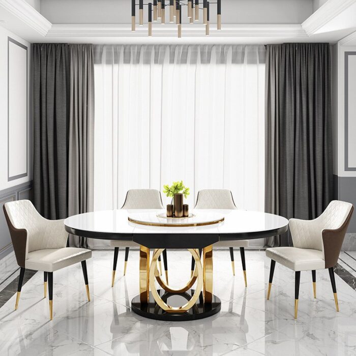 Table Rond mobilier multifonctionnel avec plateau tournant - Image 2