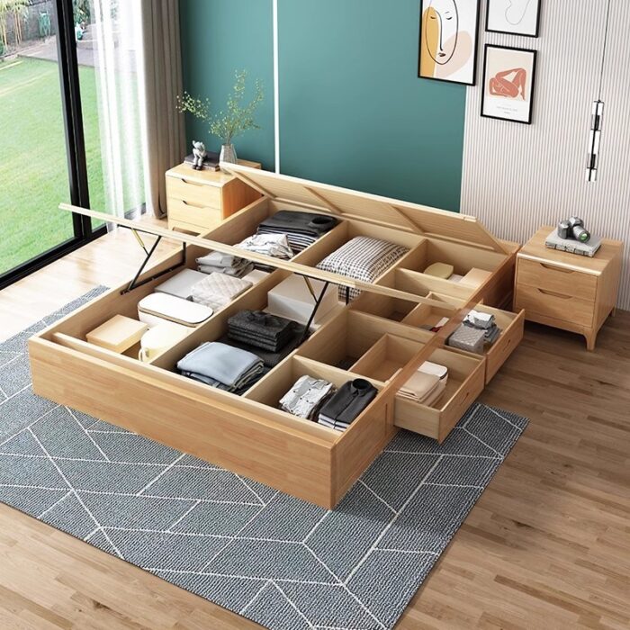 Lit tatami nordique simple en bois massif - Image 2