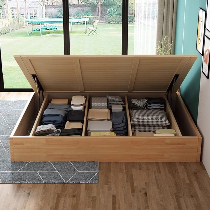 Lit tatami nordique simple en bois massif - Image 3