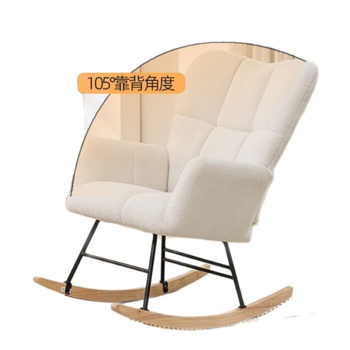 Chaise à bascule en peau d'agneau balcon - Image 3